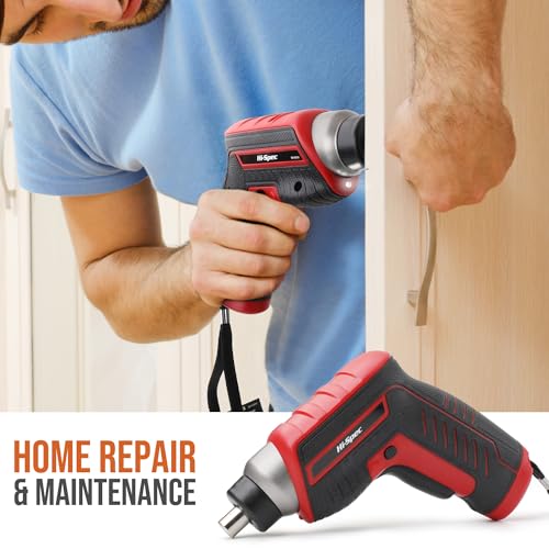 Hi-Spec 35pc Red Tool Kit with 3.6V USB Electric Screwdriver and Drill Set. Complete Basic Tool Set - color: Red, size: 35 Pieces