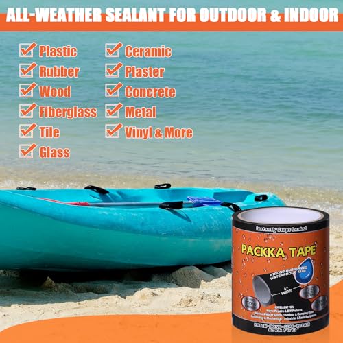 Duct Tape Flexible Rubberized Waterproof Tape, Strong Adhesive Duct Tape Black Tape Heavy Duty and Weather Resistant for Indoor Outdoor Repairs, 4inch x 10ft, 1 Pack