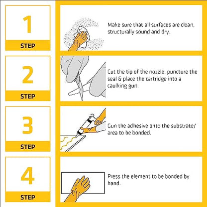 Sika SikaBond Construction Adhesive - Advanced Polyurethane Caulk - Gray - for Outdoor Surface use - Water immersible and Waterproof - 10.1ml (Pack of 2) - size: 10.1 Fl Oz (Pack of 2)
