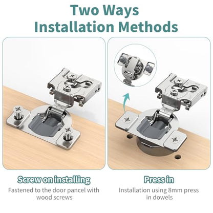 20 Pack 3/4" Overlay 3D Soft Close Hinges for Face Frame Kitchen Cabinet, 3 Way Adjust, Self Closing Concealed Cabinet Hinges-105 Degree - size: 3/4 inch Overlay