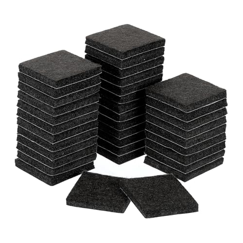 uxcell Furniture Pads, 36Pcs 1.25" - Square Self Adhesive Felt Furniture Pads, Floor Protectors for Furniture Feet Chairs Legs Hardwood Floors (Black) - color: Black, size: 1.25"