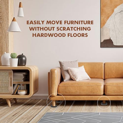 16-Pack Furniture Sliders for Hardwood Floors, Save 80% Effort Safely and Easily, The Glide Tool Set for Heavy Furniture and Appliances, Reusable Floor Protectors and Moving Pads (16 Felt 3.5" Slider)
