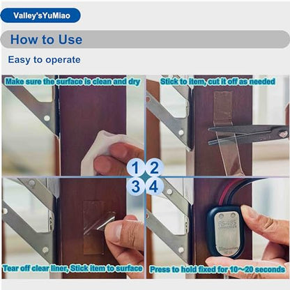 Valley'sYuMiao 2Rolls, Nano Double Sided Mountinging Tape, Adhesive-self Heavy Duty Tape, 2 Sides Sticky Tack Tape for Painted Walls AC Hanging Clear, 0.7in×10fts, 20fts Total Long - size: 2Rolls, 0.7″, 20fts TL