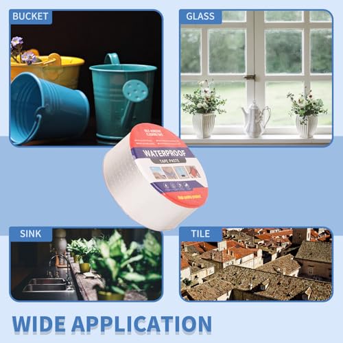 2" W X 16.4'L Waterproof Tape for Leaks Aluminum Butyl Tape with Adhesive for RV Repair, Glass Repairs, Air Mattress Patch, Window Caulking, Boat Sealing, Roof Patching - size: 2in x 16.4ft