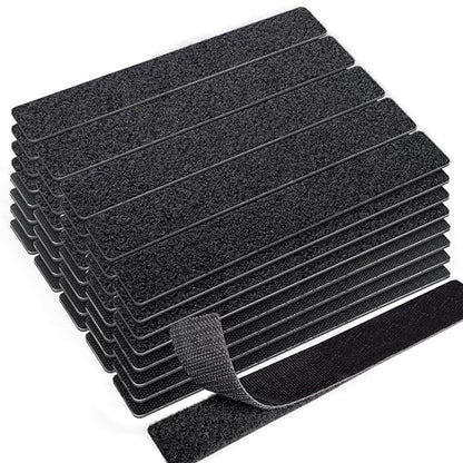 KING MOUNTAIN 1x8 Inch Hook and Loop Strips, 20 Sets Nylon Self Adhesive Tape, Double Sided Strong Back Adhesive Tape and Dots for Office, Home and Crafting, Heavy Duty, Black - size: 1*8in, style: Black Tape
