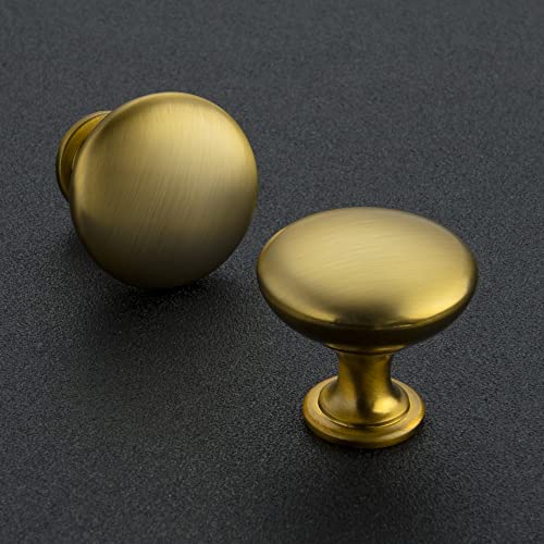Ravinte 10 Pack Kitchen Cabinet Knobs Dresser Knobs Brused Brass Zinc Drawer Pulls Door Handles for Drawer Cupboard and Dresser - color: Brushed Brass