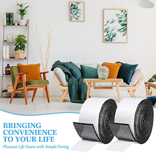 Zonon 4 Rolls 120 Inch Felt Strip with Adhesive Backing Felt Tapes Furniture Strip Rolls Self Stick Heavy Duty Polyester for Protecting Furniture and DIY Adhesive(Black,2 Inch) - color: Black, size: 2 Inch