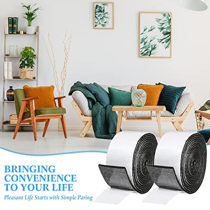 Zonon 4 Rolls 120 Inch Felt Strip with Adhesive Backing Felt Tapes Furniture Strip Rolls Self Stick Heavy Duty Polyester for Protecting Furniture and DIY Adhesive(Black,2 Inch) - color: Black, size: 2 Inch