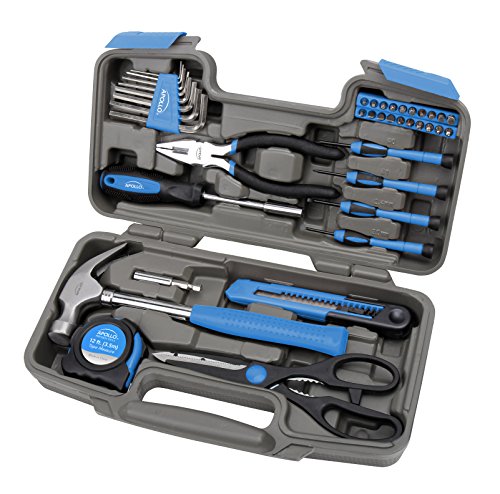 Apollo Tools Original 39 Piece General Household Tool Set in Toolbox Storage Case with Essential Hand Tools for Everyday Home Repairs, DIY and Crafts. Blue - DT9706 BL - color: Blue, size: 39-piece (With Slip Joint Pliers + Scissors)