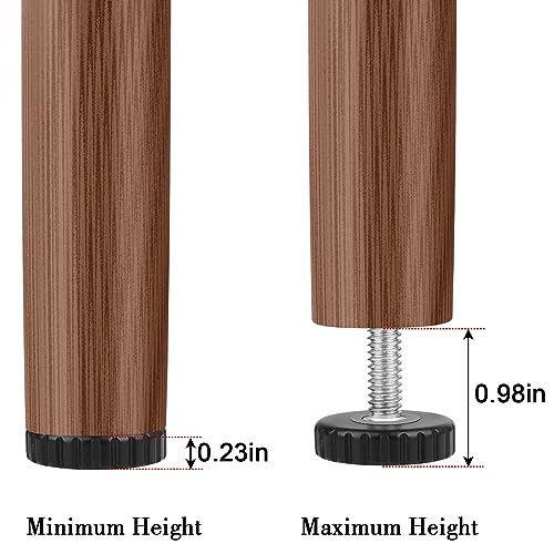 Furniture Leveling Feet 1/4-20 Screw in Threaded Furniture Levelers Adjustable Table Chair Leg Levelers Feet for Bar Stool Bed Cabinet Patio Furniture Legs,12Pack with T-Nuts