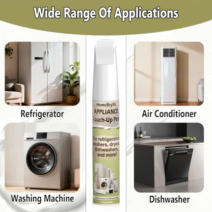 Pure White Appliance Repair Paint, Two in One Design Appliance Touch up Paint Pen Effective Rust Prevention, Suitable for Refrigerators,Washing Machines, Dishwashers and Other Appliances - color: Pure white