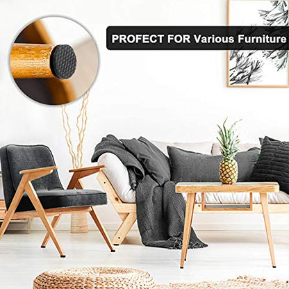 Yelanon Non Slip Furniture Pads - 48 pcs 1" Felt & EVA Furniture Grippers, Black, Round, Anti Slide Hardwood Floor Protector - size: 48pcs 1" Round
