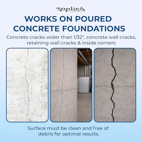 10ft Peel-Off Paste Foundation Crack Repair Kit, Hydra Stop 300 Polyurethane Foam Concrete Foundation Leak Repair System with Peel Paste and Surface Ports, Basement Waterproofing Concrete Crack Filler