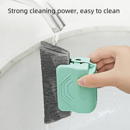 Magic Window Track Cleaner, 2024 New Window Groove Cleaning Brush Tools Set, Creative Cleaner Brushes Tools for Window lides Gaps, Sliding Door Track, Tile Lines Shutter Car Vents (Grey+Pink) - color: Grey+pink