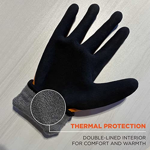 Ergodyne ProFlex 7551 Waterproof Winter Work Gloves, Cut Resistant ANSI A5, Sandy Nitrile Coated Palms, Thermal Fleece Lining, 12-Pack - size: 2x-large 12-pack