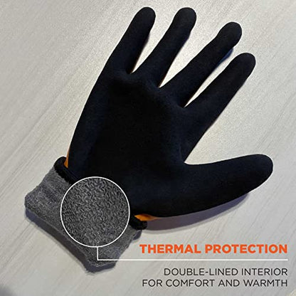 Ergodyne ProFlex 7551 Waterproof Winter Work Gloves, Cut Resistant ANSI A5, Sandy Nitrile Coated Palms, Thermal Fleece Lining, 12-Pack - size: Medium 12-Pack