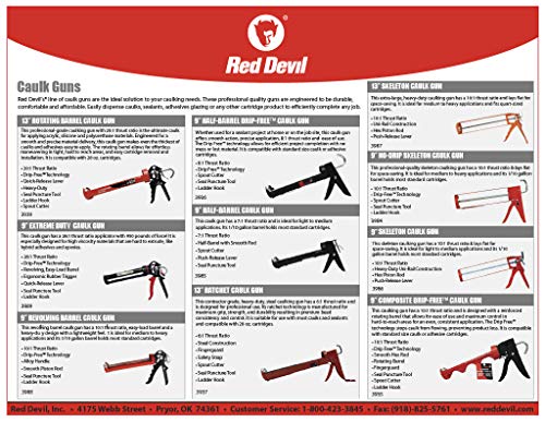 Red Devil 3936 9" Half Barrel Drip Free 9" Caulk Gun, 9", Black