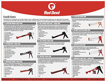 Red Devil 3936 9" Half Barrel Drip Free 9" Caulk Gun, 9", Black