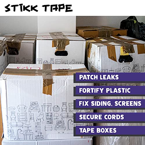 STIKK Purple Duct Tape, 3 inch x 25 Yards, Heavy Duty Waterproof Tape for Repairs and Projects - color: Purple