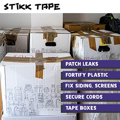 STIKK Purple Duct Tape, 3 inch x 25 Yards, Heavy Duty Waterproof Tape for Repairs and Projects - color: Purple
