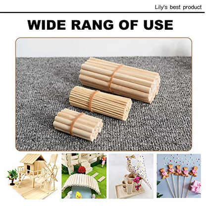 HOPELF 10PCS Wooden Dowel Rods - 3/8 x 6 Inch Bamboo Sticks - for Crafts, Hardwood Assortment - size: 3/8" x 6"
