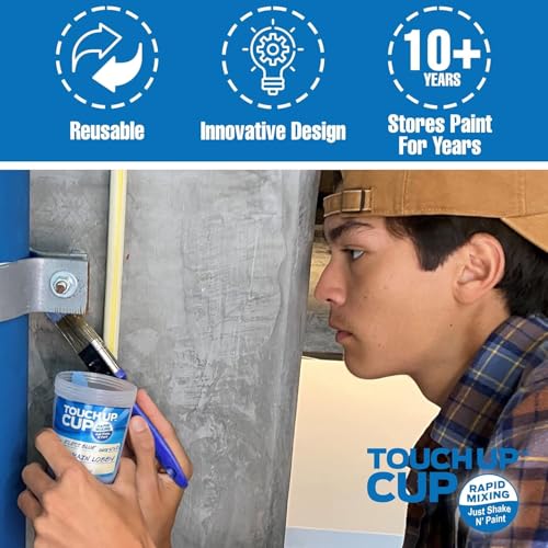 Touch Up Cup Empty Plastic Paint Storage Containers with Lids for Leftover Paint, Touch Ups, As Seen On Shark Tank Products, 13 oz, Pack of 3 - style: 3 Cups (Pack of 1)