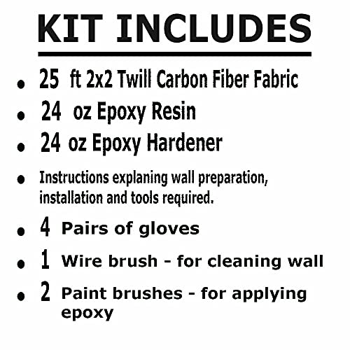 25 ft - Carbon Fiber-Basement Wall Crack Repair Kit - Carbon Fiber Foundation Wall Repair - Easy to use Includes Instructions