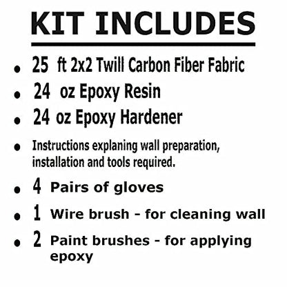 25 ft - Carbon Fiber-Basement Wall Crack Repair Kit - Carbon Fiber Foundation Wall Repair - Easy to use Includes Instructions