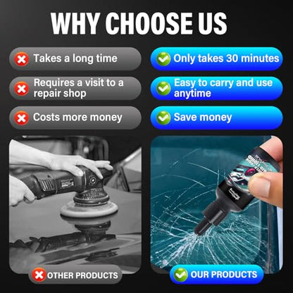 2Pcs Upgraded Windshield Crack Repair Kit, 2025 New Cracks Gone Glass Repair Kit, Professional Windshield Chip Repair, Windshield Repair Kit for Daily Vehicle Maintenance