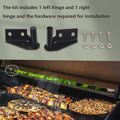 Lid Hinge Kit 1 x Left Side & 1 x Right Side Hinge Compatible with Many Traeg-er Grills Models Hinges, for Traeger Lid Hinge Kit Included Installation Hardware (KIT0001)