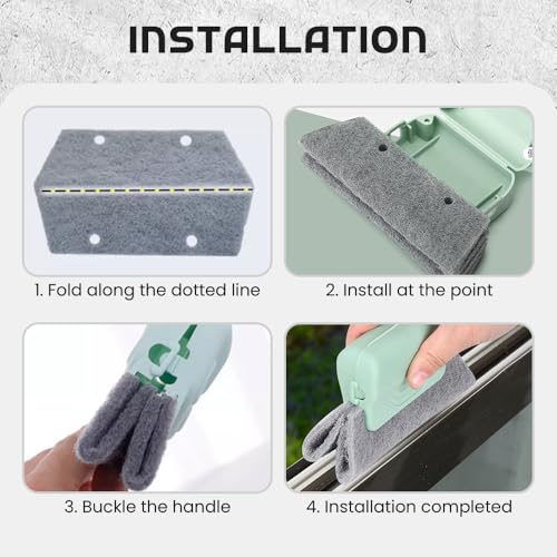 Runsgo Window Track Cleaner, Handheld Cleaning Brush Set, for Window Slides Grooves, Tile Grout Lines, Shutter Slats, Car Ac Vents & Narrow Gaps (Gray) - color: Gray