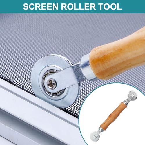 P 7505 Screen Rolling Tool for Installing Window and Door Screens, Spline Roller with Wood Handle & Steel Bearing Wheel, Professional Window and Door Screen Tools (2 Pack) - size: 2 Pack