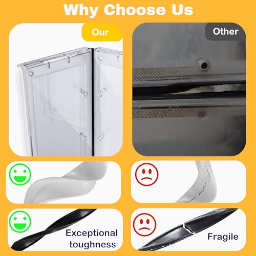 304 Stainless Steel Rod & 4Pcs Replacement Rubber Strips Compatible with Ideal Pet Products Air Seal Pet Door 10.25" x 15.75" Flap （Large） - size: Extra Large with rod