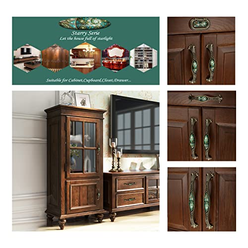 5" Zinc Alloy Cabinet Pulls Furniture Knobs Starry Pattern Cupboard Handle Drawer Pulls Solid Metal Kitchen Hardware Handles for Cabinet Drawer Wardrobe (2pcs/Set) - color: Starry, size: 5 Inch