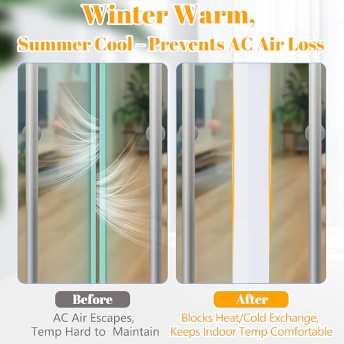 ZOMPAGO Weather Stripping 1.8in x 16.4FT Clear SiliconeDoor Seal Tape for Windows Draft Blocker Insulation Self Adhesive Removable for Home Garage RV - size: 1.8" X 16.4ft