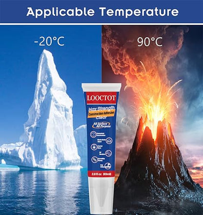 Max Strength Clear Construction Adhesive, 2.8 fl oz Integrated Squeeze Tube, Versatile Cement for Tile,Floor,Stone,Wood,Wall & More,Works Under Water