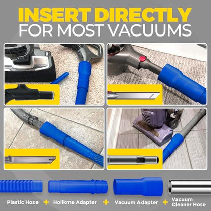 Holikme 2 Pieces Dryer Vent Cleaner Kit, Dryer Lint Vacuum Attachment and Flexible Dryer Lint Brush, Dryer Vent Vacuum Hose Attachment,Dark Blue - color: Dark Blue