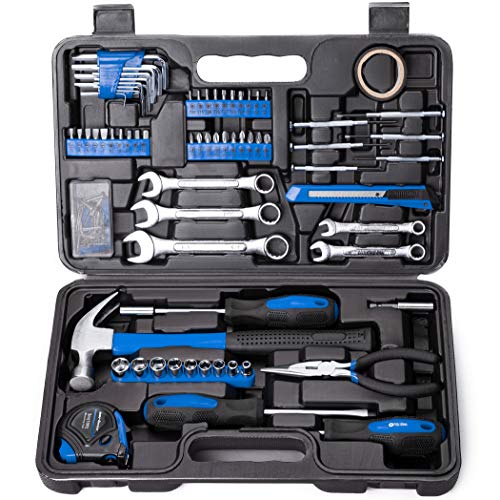 CARTMAN 148Piece Tool Set General Household Hand Tool Kit with Plastic Toolbox Storage Case Blue - color: Blue