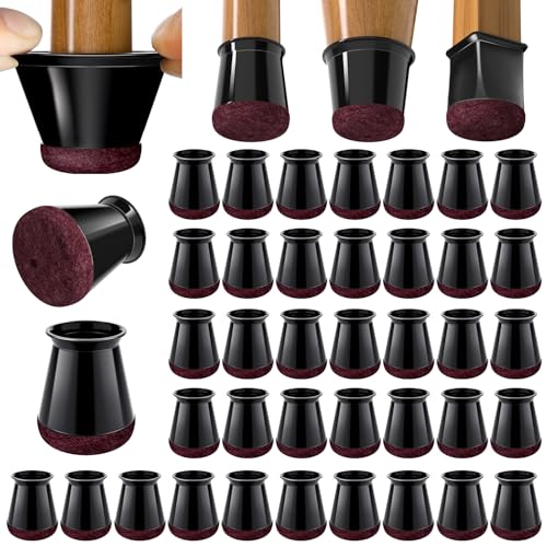 BUMACO Chair Leg Floor Protectors Chair Leg Protectors for Hardwood Floors Silicone Pads Covers to Protect Floors Black-40 Pcs Universal XS (8/16"-15/16") - color: Black-40 Pcs, size: Universal XS