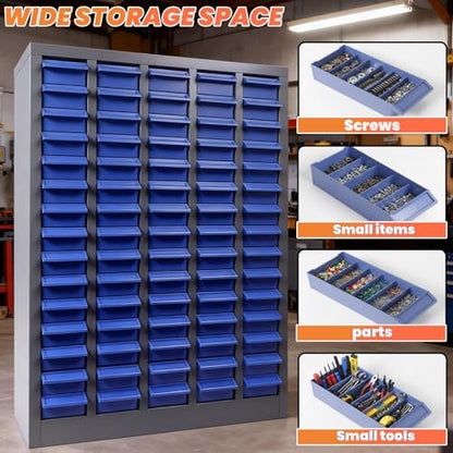 75 Drawers - Part Cabinet, Shelves & Label Stickers - Bolt and Nut Organizer Bolt Bin Cabinets, Durable Steel Tool Storage Cabinet for Garage/Workshop Small Parts/Hardware Organization - style: 75 Drawer