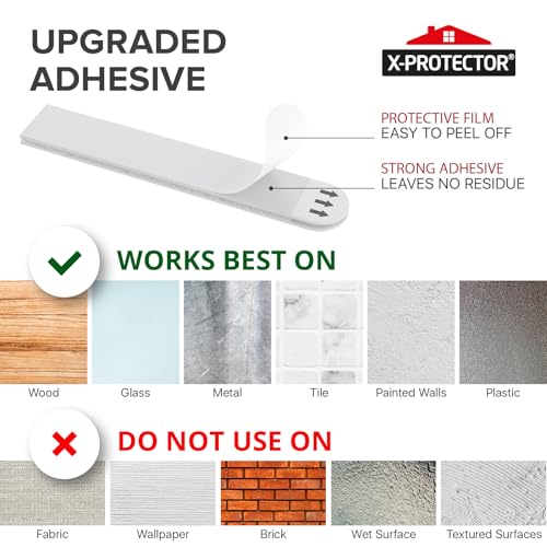 X-Protector Picture Hanging Strips - 16 Pairs Damage Free Picture Hangers - Self Adhesive Hangers Without Nails - Heavy Duty Wall Hanging Strips - Wall Sticky for Hanging Up to 25 LBS (Size XL) - size: XL