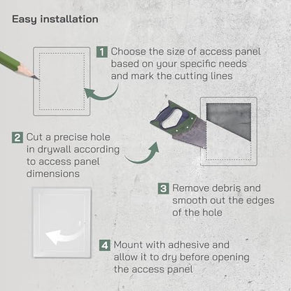 Vent Systems Access Panel for Drywall 8 x 10 Inch - Wall Hole Cover Plate - Metal Access Door with Handle - Plumbing Access Panel for Drywall - Service Shaft Crawl Space Door - Wall Access Panel - size: 8'' X 10''
