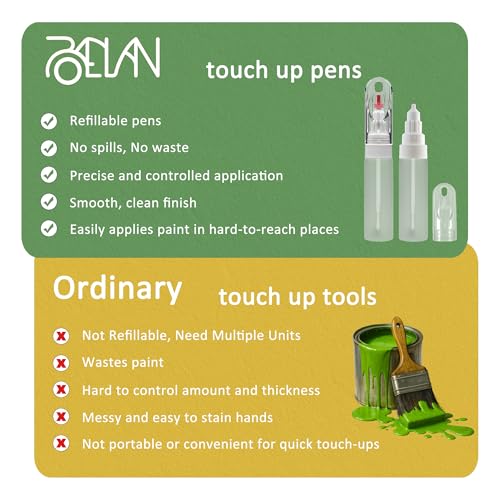 Touch Up Paint Pen, 3-Pack Refillable Paint Pens (Brush & Precision Tip), Mess-Free&Reusable Paint Repair Tool kit for Furniture, Wall, window,crack,toy model and Lubricating Gear/Chain in Tight Spots