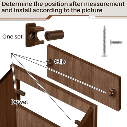 Juexica False Cabinet Front Clip False Drawer Front Clips Sink Tip Out Snap with Screws Screwdrivers for Hardware Replacements(Dark Brown,4 Pairs) - color: Dark Brown