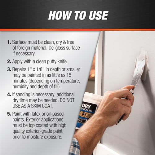 DAP Fast Dry Premium Spackling, Off White, 16 Oz (7079818440)