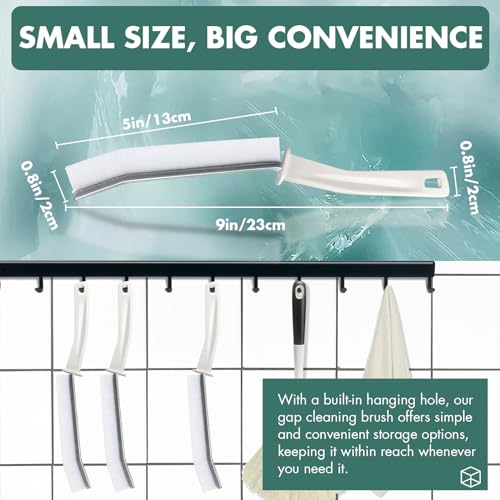 IBB 3PCS Hard Bristle Crevice Cleaning Brush, Small Cleaning Brush for Household Use, Thin & Hard to Reach Gap Cleaning Brushes, Bristled Crevice Brush for Kitchen Sink, Bathroom Tiles & Window Track