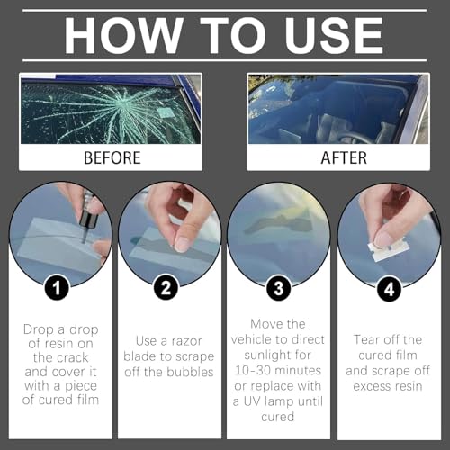 Upgraded Windshield Crack Repair Kit - 2025 New Nano Glass Repair Liquid, Car Glass Repair Tool, 5-Min Quick Fix for Chips, Star-Shaped & All Cracks, Long-Lasting for Windshields, Windows & Mirrors