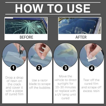 Upgraded Windshield Crack Repair Kit - 2025 New Nano Glass Repair Liquid, Car Glass Repair Tool, 5-Min Quick Fix for Chips, Star-Shaped & All Cracks, Long-Lasting for Windshields, Windows & Mirrors