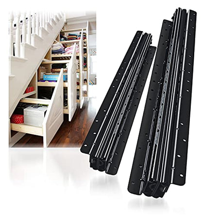 YENUO Undermount Heavy Duty Drawer Slides Full Extension Bottom Mounted 16 24 32 40 Inch Hidden Under Ball Bearing Metal Rails Track Guide Glide Runners 250 Lb 1 Pair (Bottom Mounted, 16 Inch(400mm)) - size: 16 Inch, style: Load: 250 lb – Bottom Mount