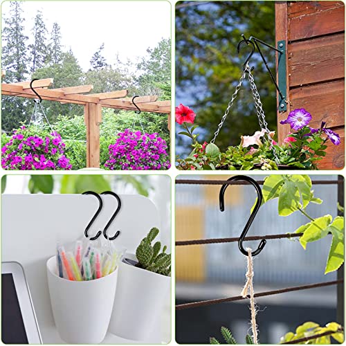 24 Pack 4 Inch Heavy Duty Large S Hooks - Vinyl & Rubber Coated Non Slip Metal S Hooks for Hanging Plants, Closet, Garden, Jeans, Jewelry, Pot, Pan, Cups, Towels - color: Black, size: 4 Inch-24 Pack